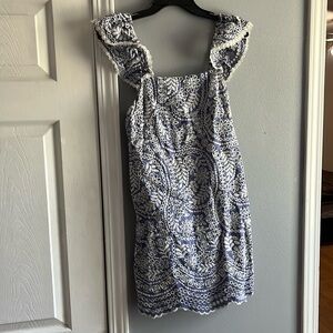 Alice + Olivia blue and white cotton dress